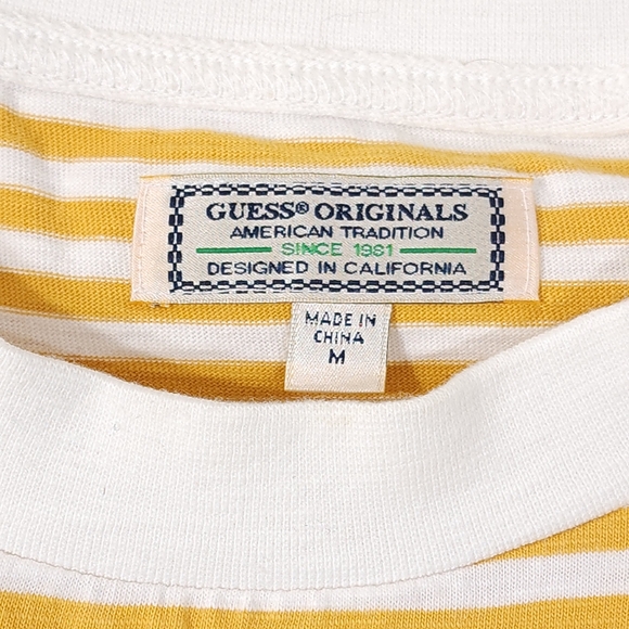 Guess Vintage 80s Acid-Washed Trucker Jacket/ Guess Striped Crewneck Men' Medium - Picture 16 of 16